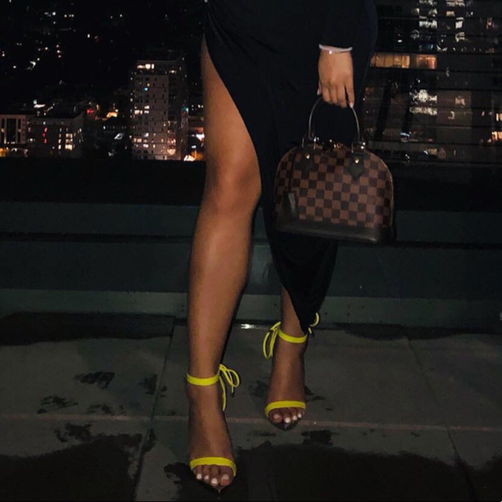 Fashion nova neon yellow point heels